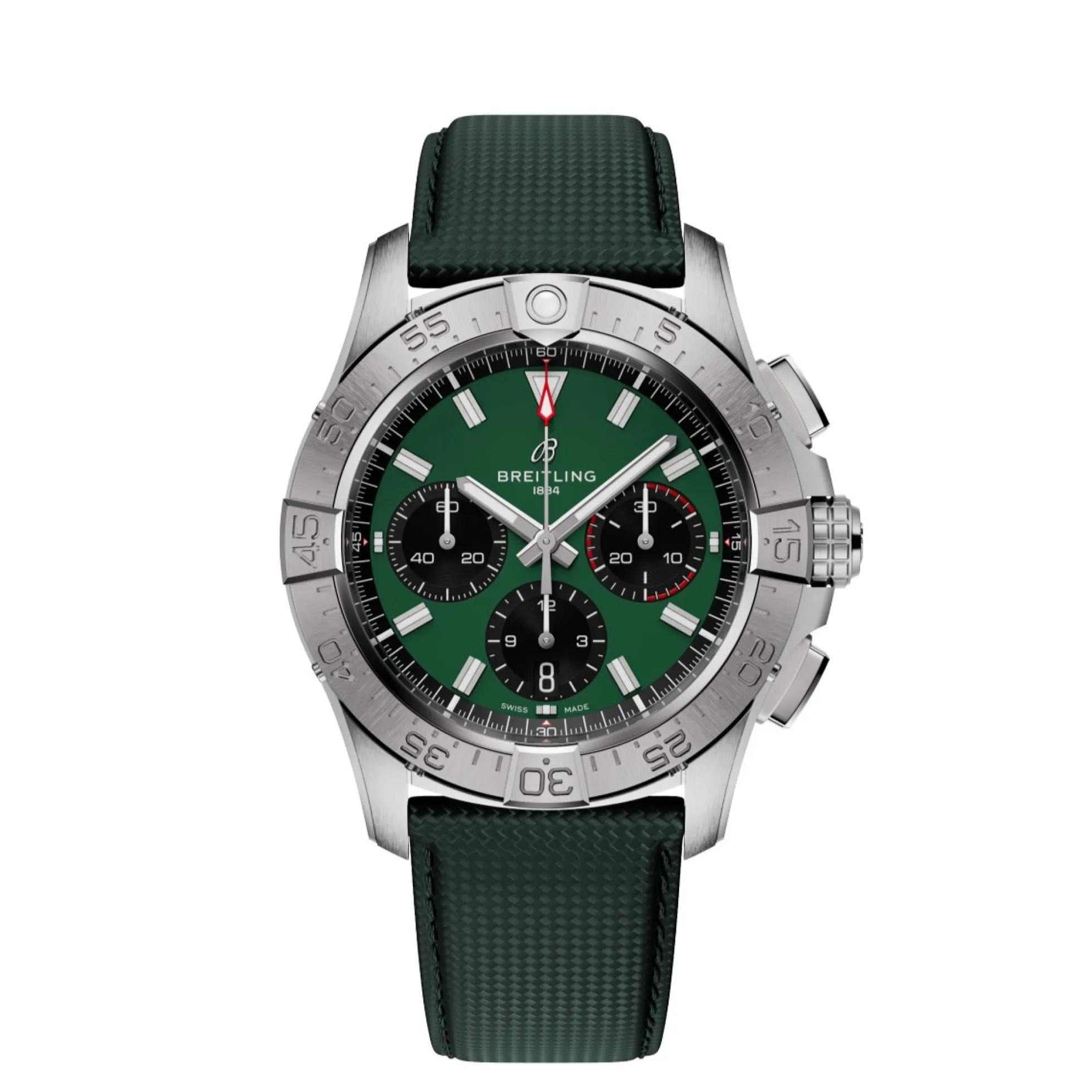 Breitling Avenger BO1 Chronograph Green Dial Calf Leather Strap, 42 mm