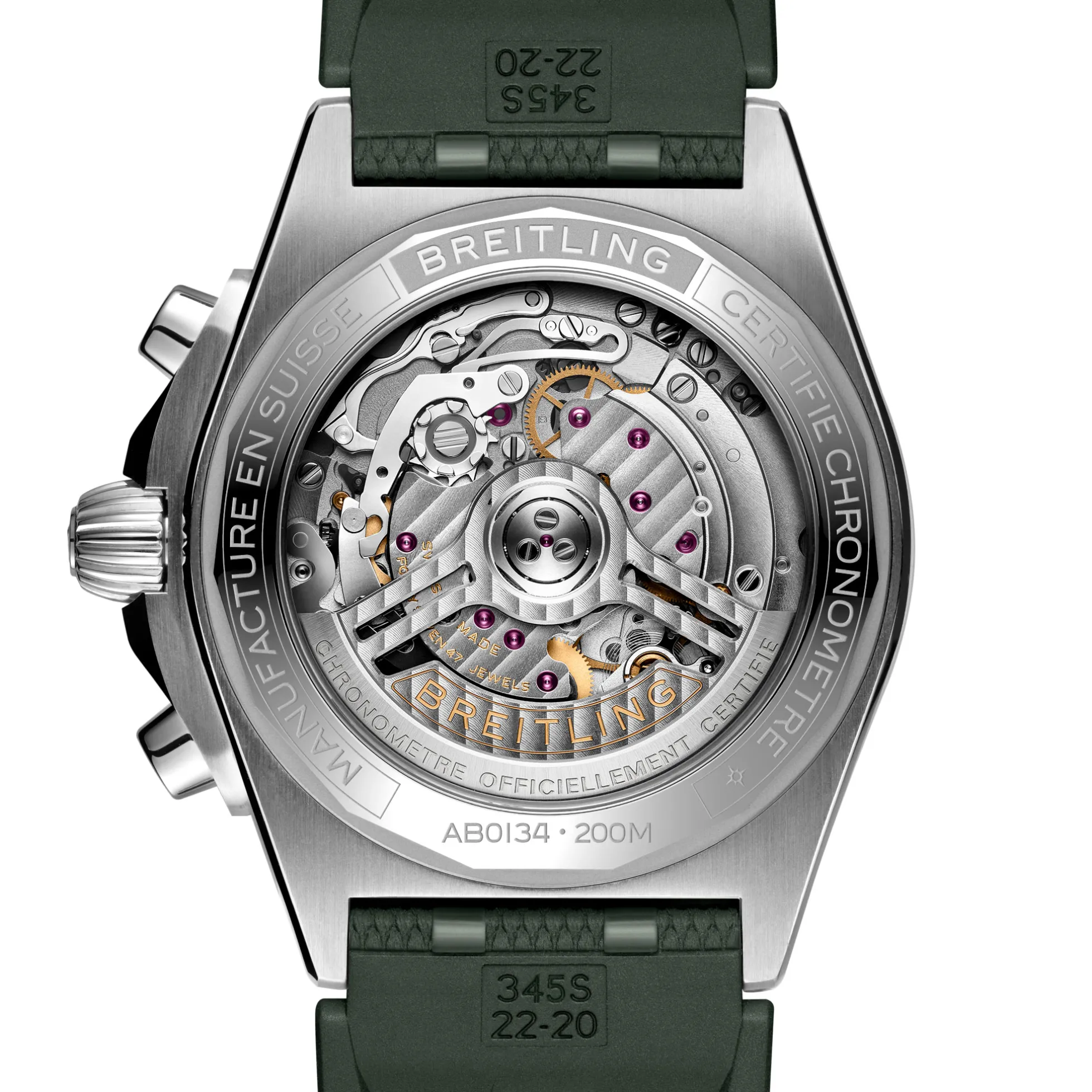 Breitling Chronomat B01 Green Dial Rubber Strap Watch, 42mm