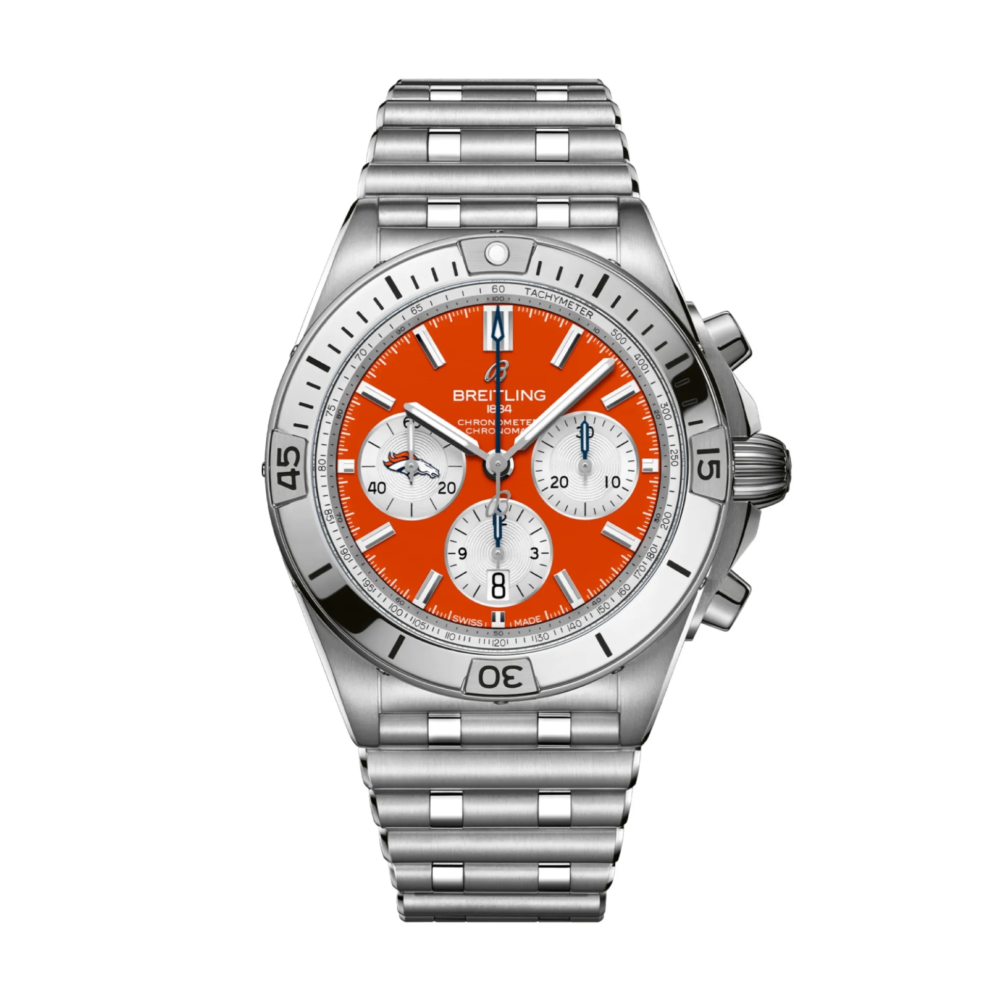 Breitling Chronomat Denver Broncos Orange Dial Watch, 42mm