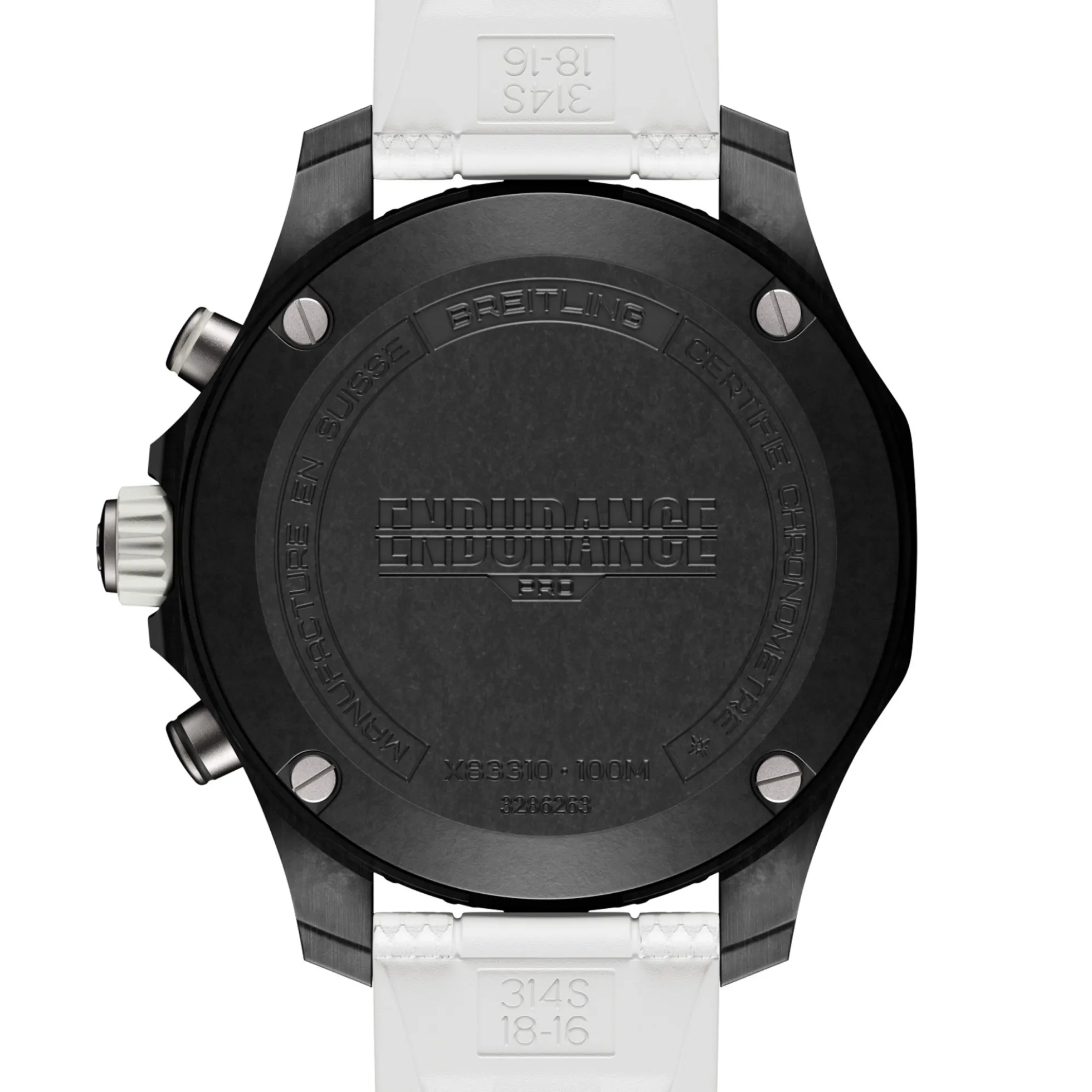 Breitling Endurance Pro Black Dial And White Rubber Strap Watch, 38mm