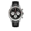 Breitling Navitimer B01 Chronograph Watch Steel Case Black Dial Black Leather Strap, 43mm