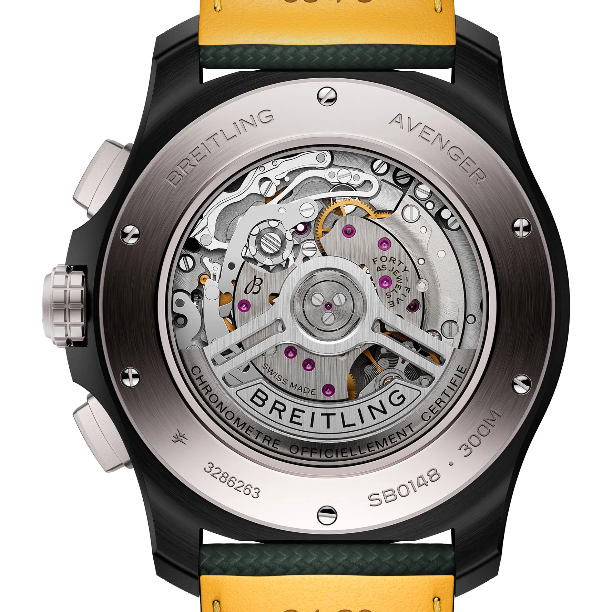 Breitling Super Avenger B01 Chronograph 42 Night Mission Black Dial Watch, 46mm
