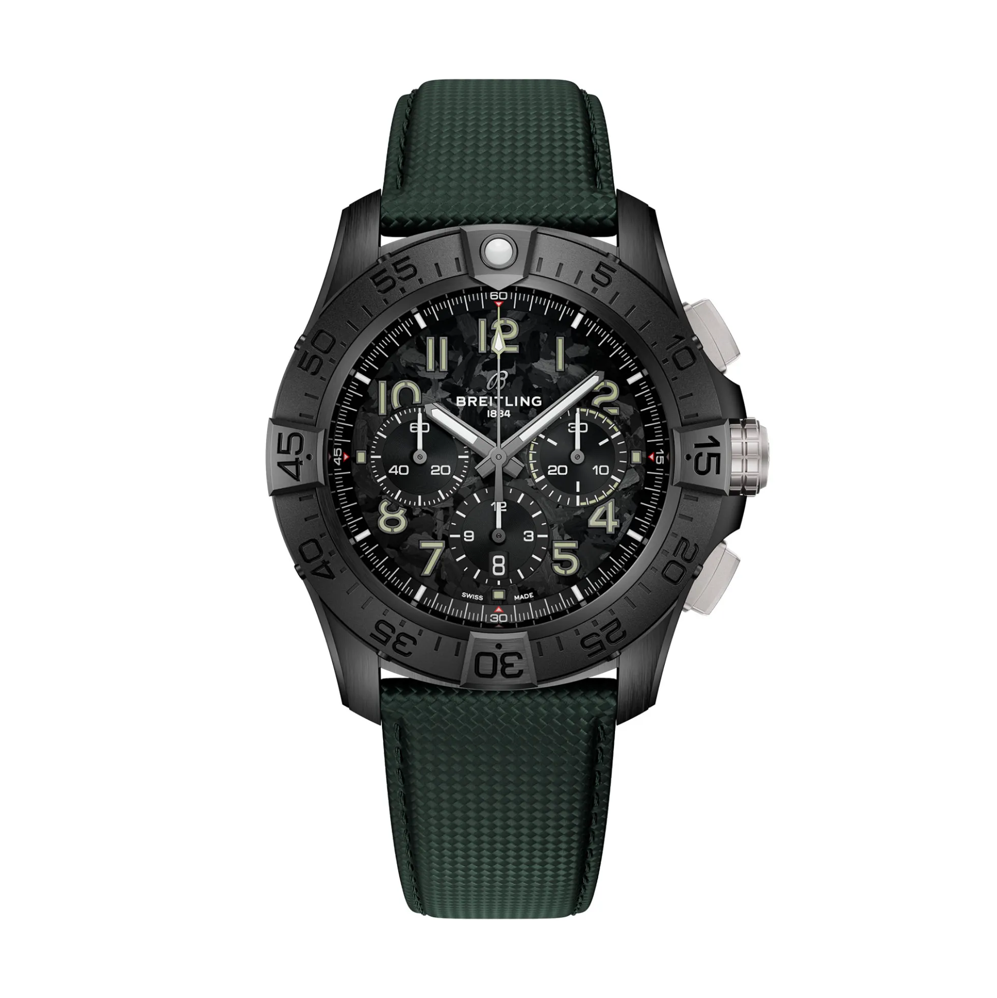 Breitling Super Avenger B01 Chronograph 42 Night Mission Black Dial Watch, 46mm