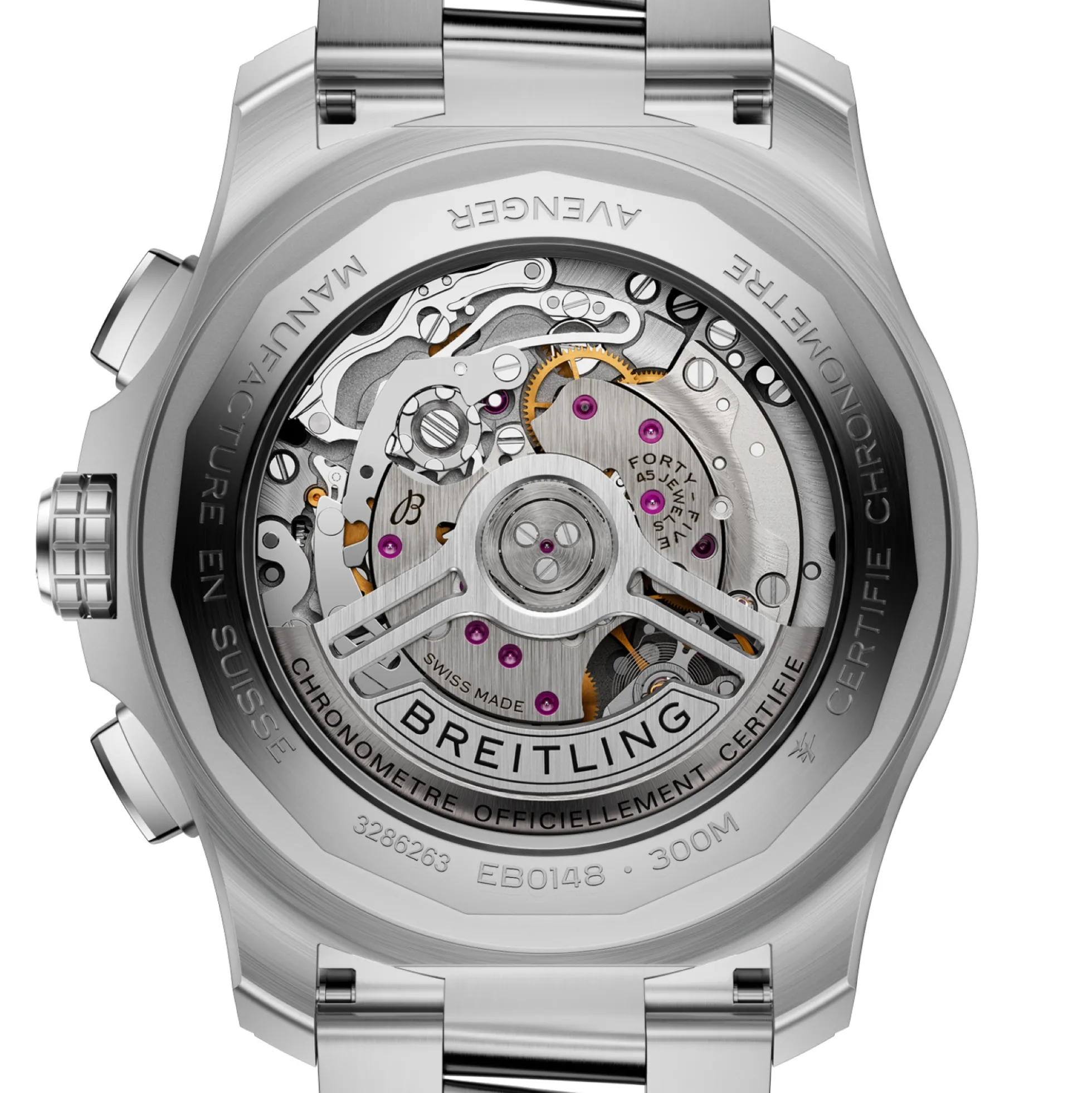 Breitling Super Avenger BO1 Chronograph Black Dial Stainless Steel Bracelet, 46 mm