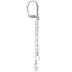 Brilliant Round Diamond Dangle Earrings, 18K White Gold