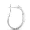 Channel Set Baguette and Round Diamond Hoops, 14K White Gold