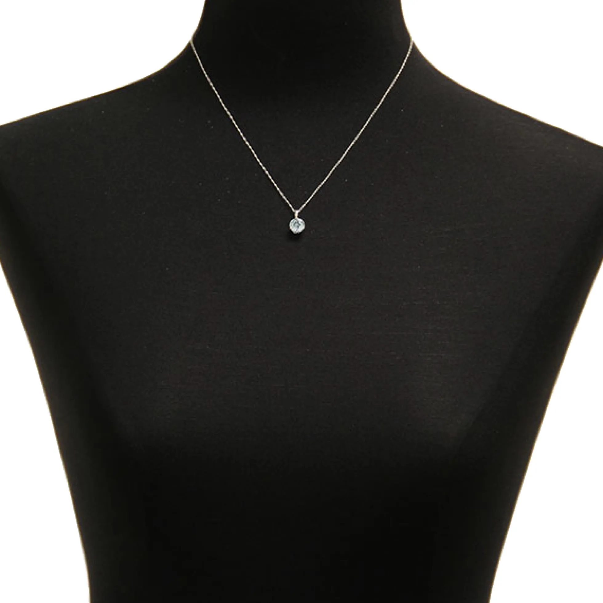 Checkered Aquamarine Pendant 14K, 8mm