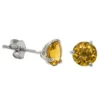 Checkered Citrine Earrings 14K, 6mm