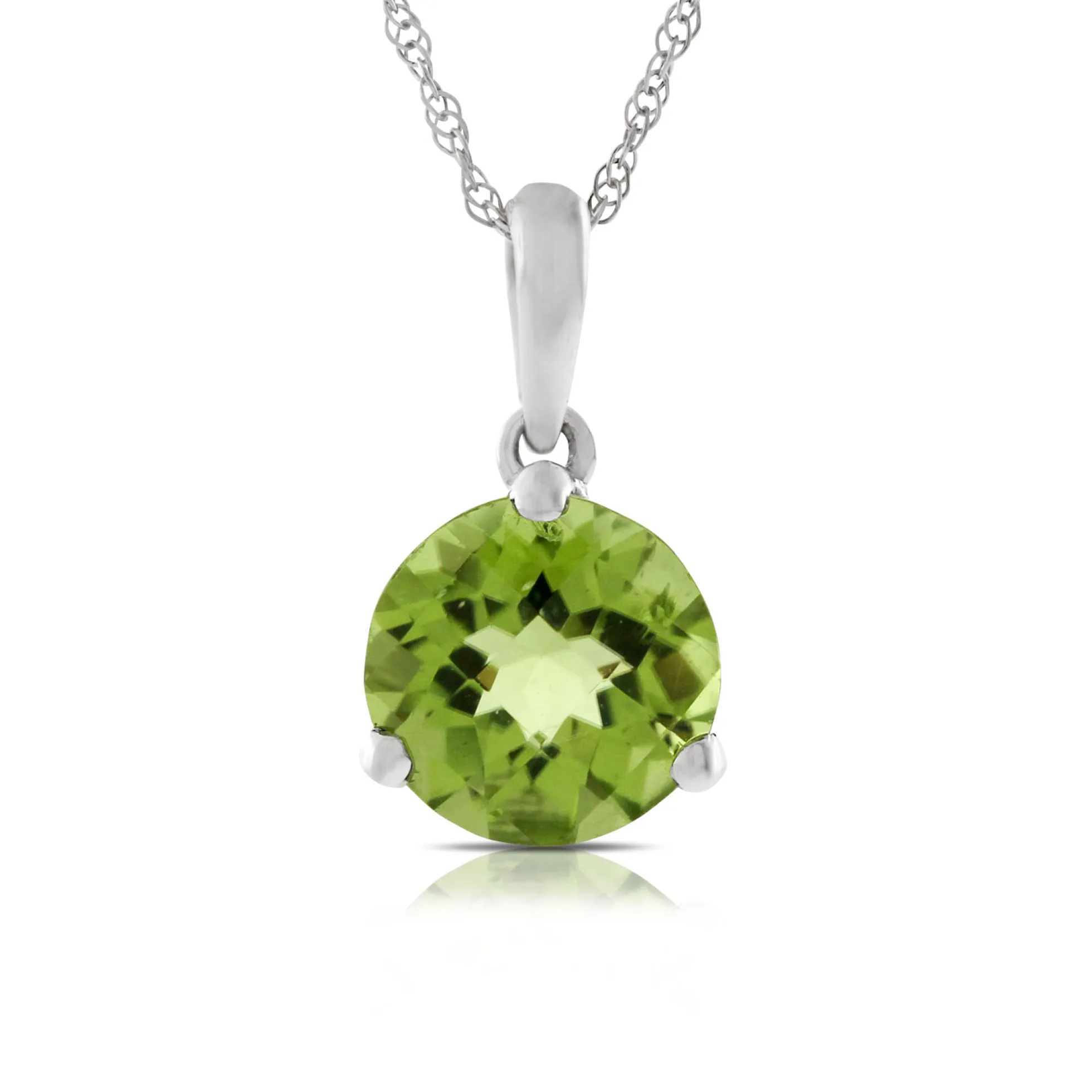 Checkered Peridot Pendant 14K, 8mm