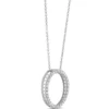 Circle Diamond Pendant Necklace, 14K White Gold