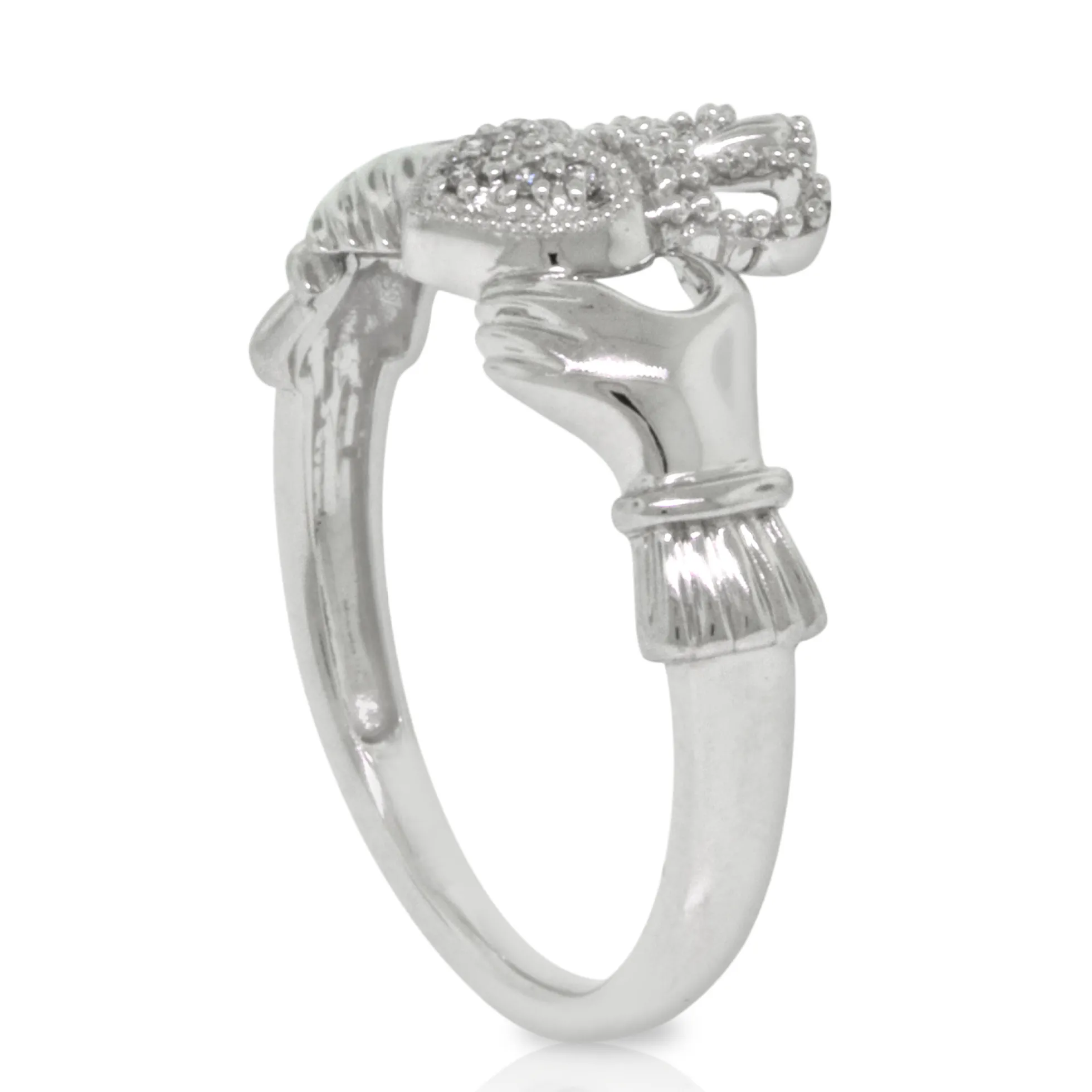 Claddagh Diamond Ring 14K