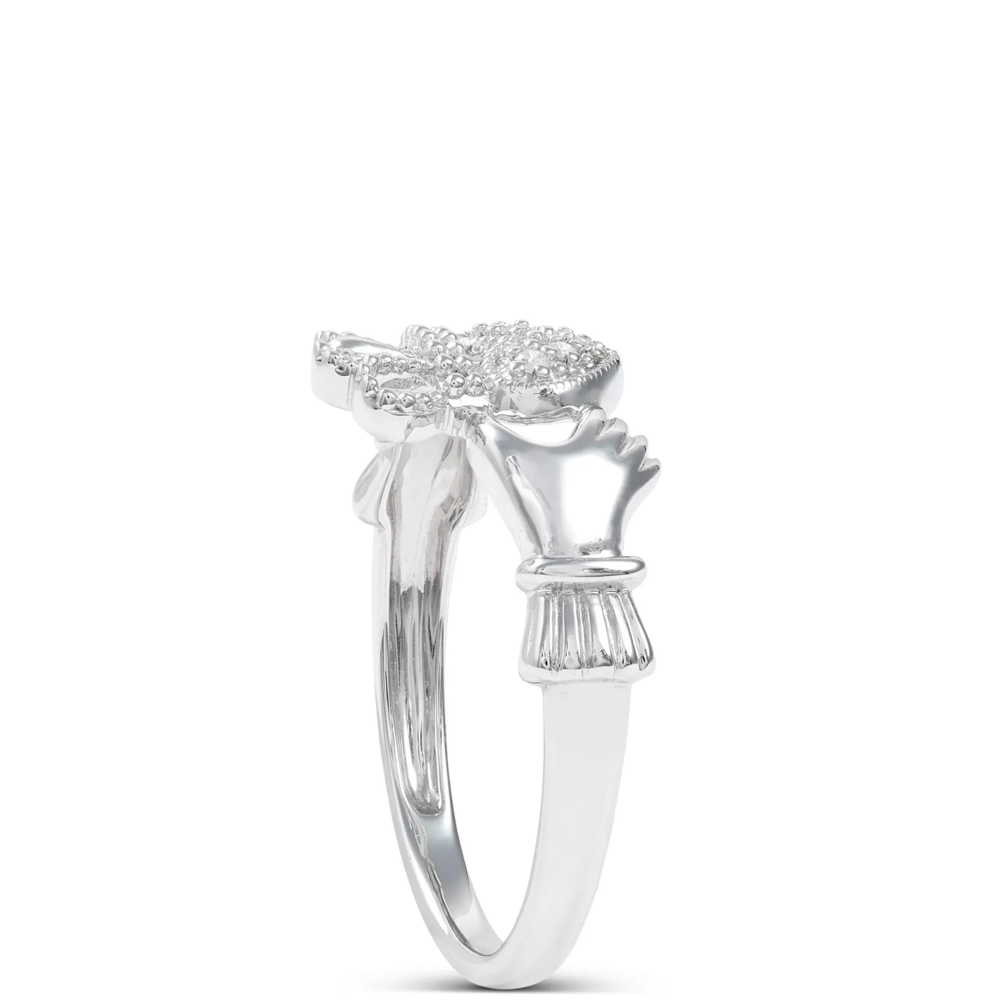 Claddagh Diamond Ring 14K