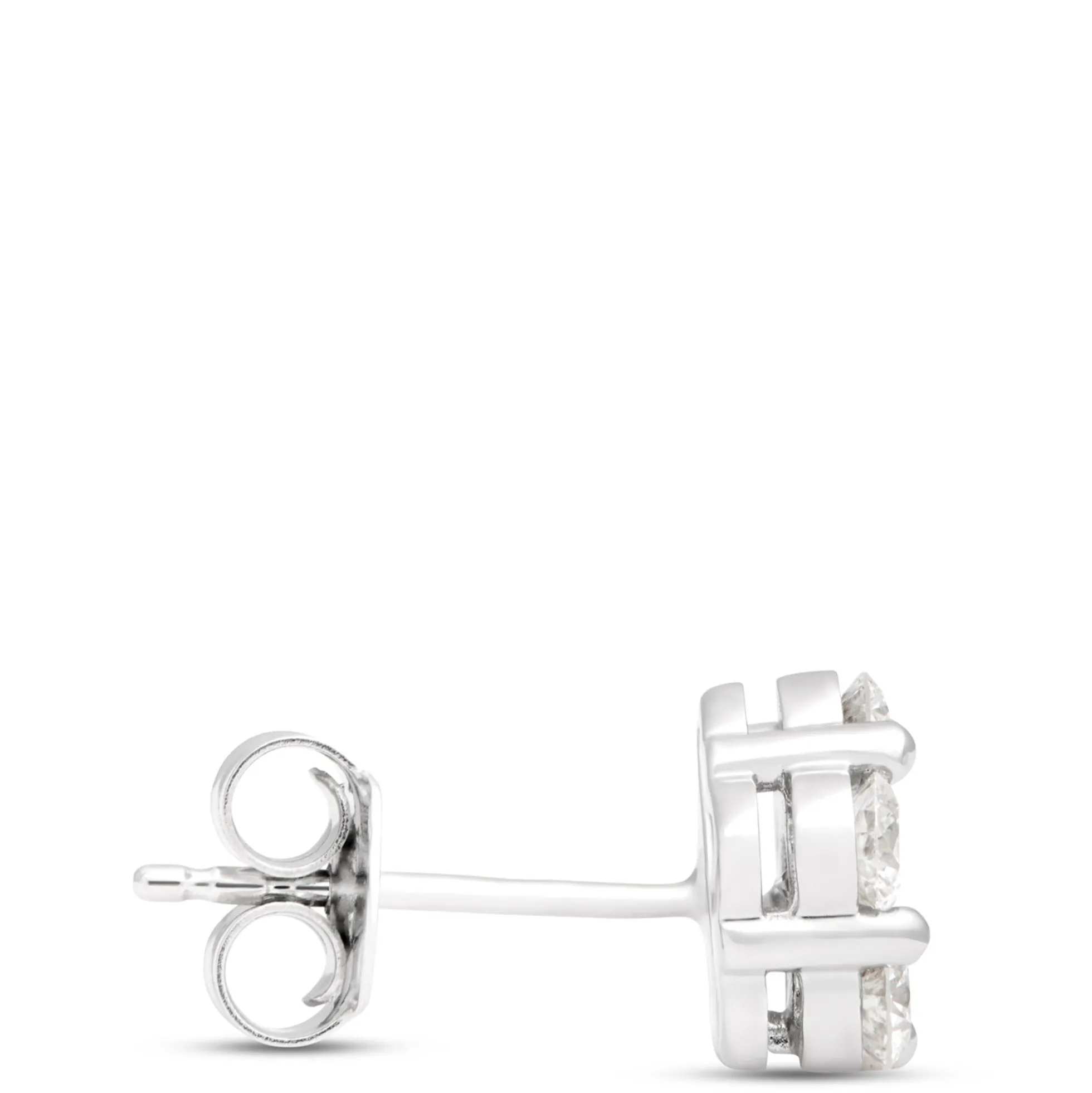 Classic Floral Diamond Studs, 1 Carat, 14K White Gold