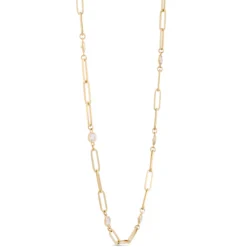 Classic 18-Inch Round Diamond Station Necklace, 1 ½ Total Carat Weight, 14K Yellow Gold