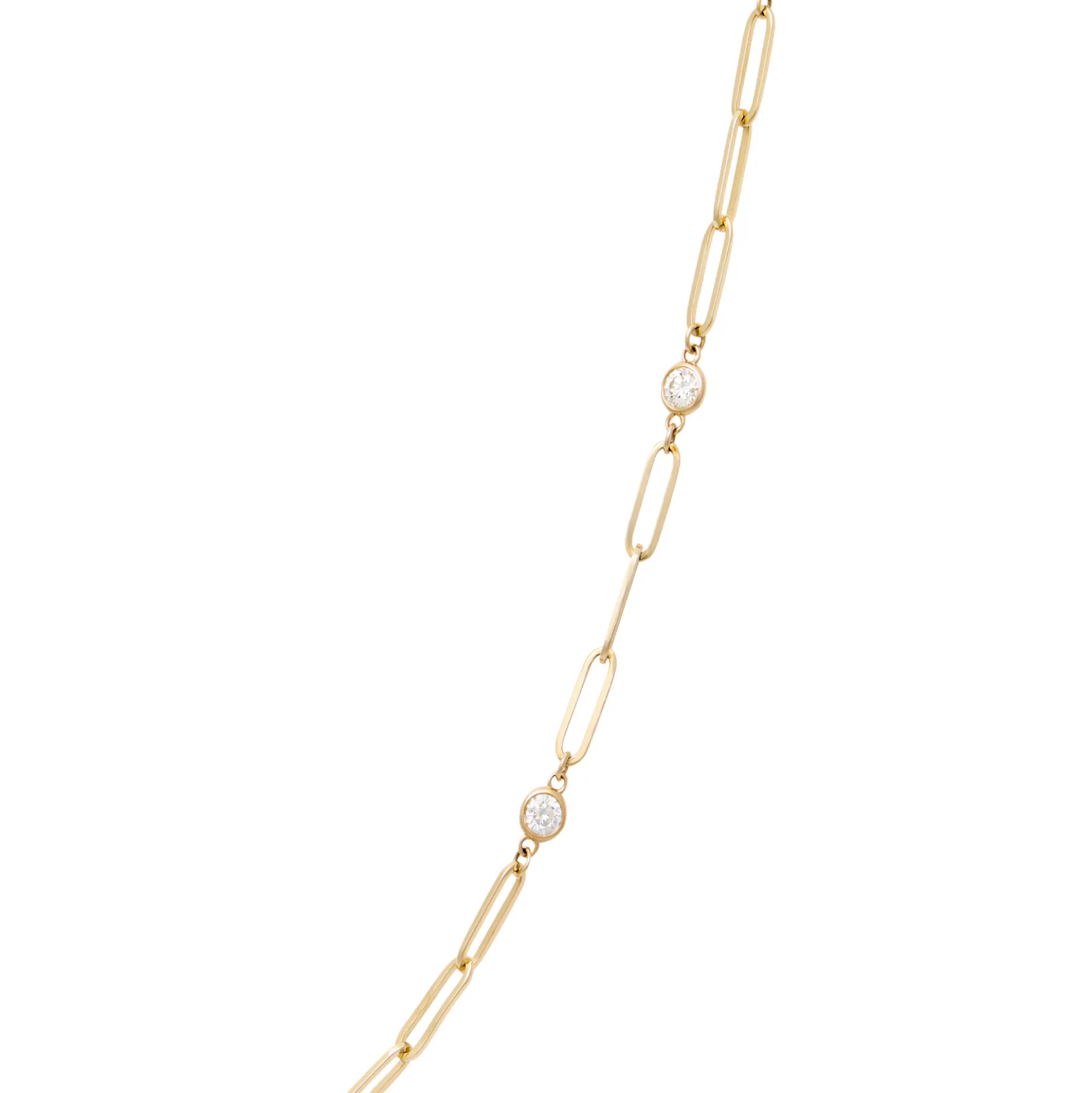 Classic 18-Inch Round Diamond Station Necklace, 1 ½ Total Carat Weight, 14K Yellow Gold