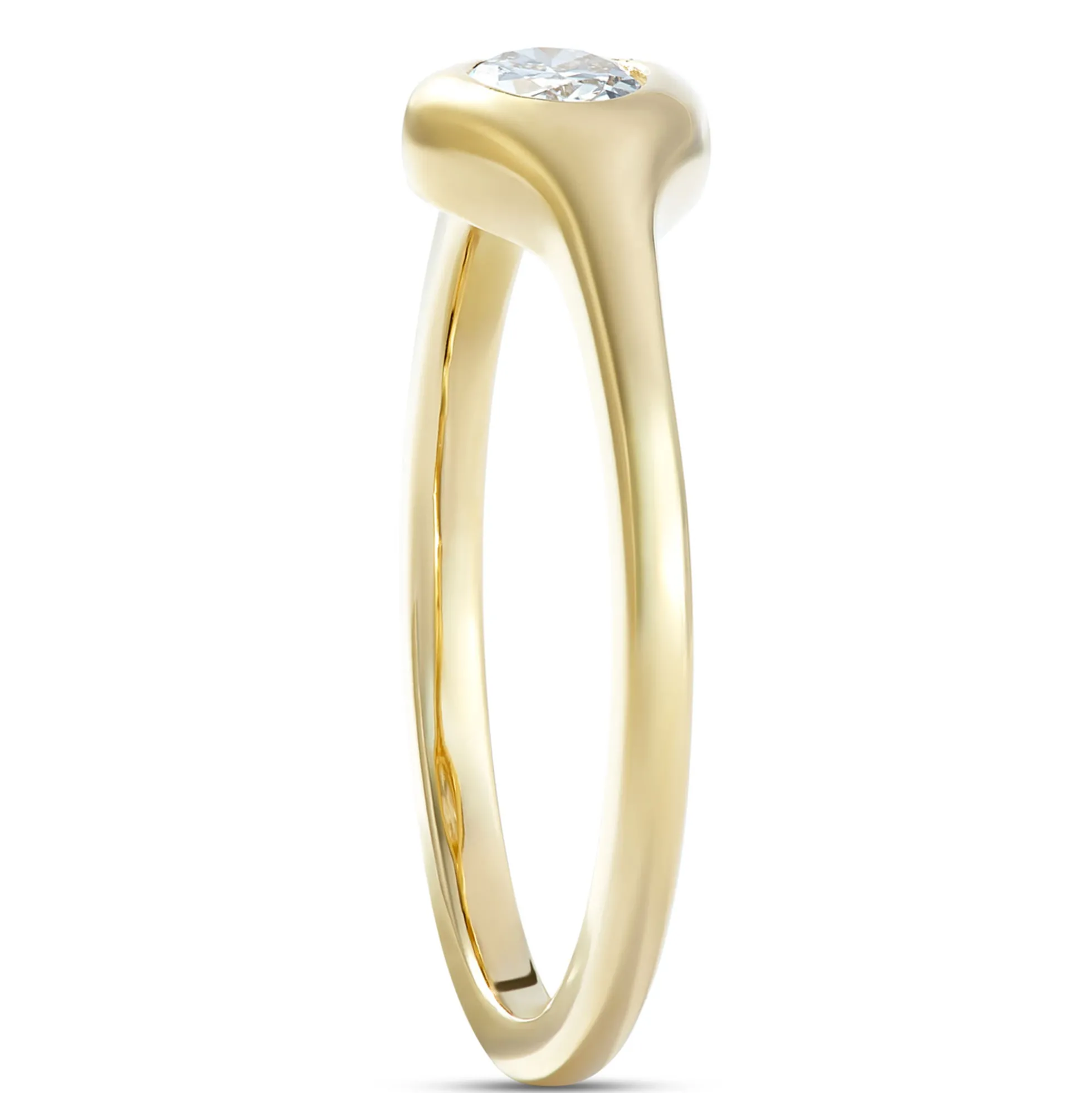 Classic Oval Diamond Ring, 1/4 Carat Weight, 14K Yellow Gold