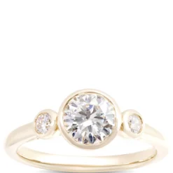 Classic Round Diamond Engagement Ring, 1 ½ Carat Total Weight, 14K Yellow Gold