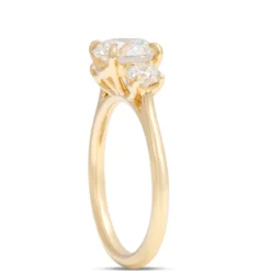 Classic Round Diamond Engagement Ring, 2 Carat Total Weight 18K Yellow Gold