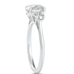 Classic Round Diamond Engagement Ring, 2 Carat Total Weight 18K White Gold