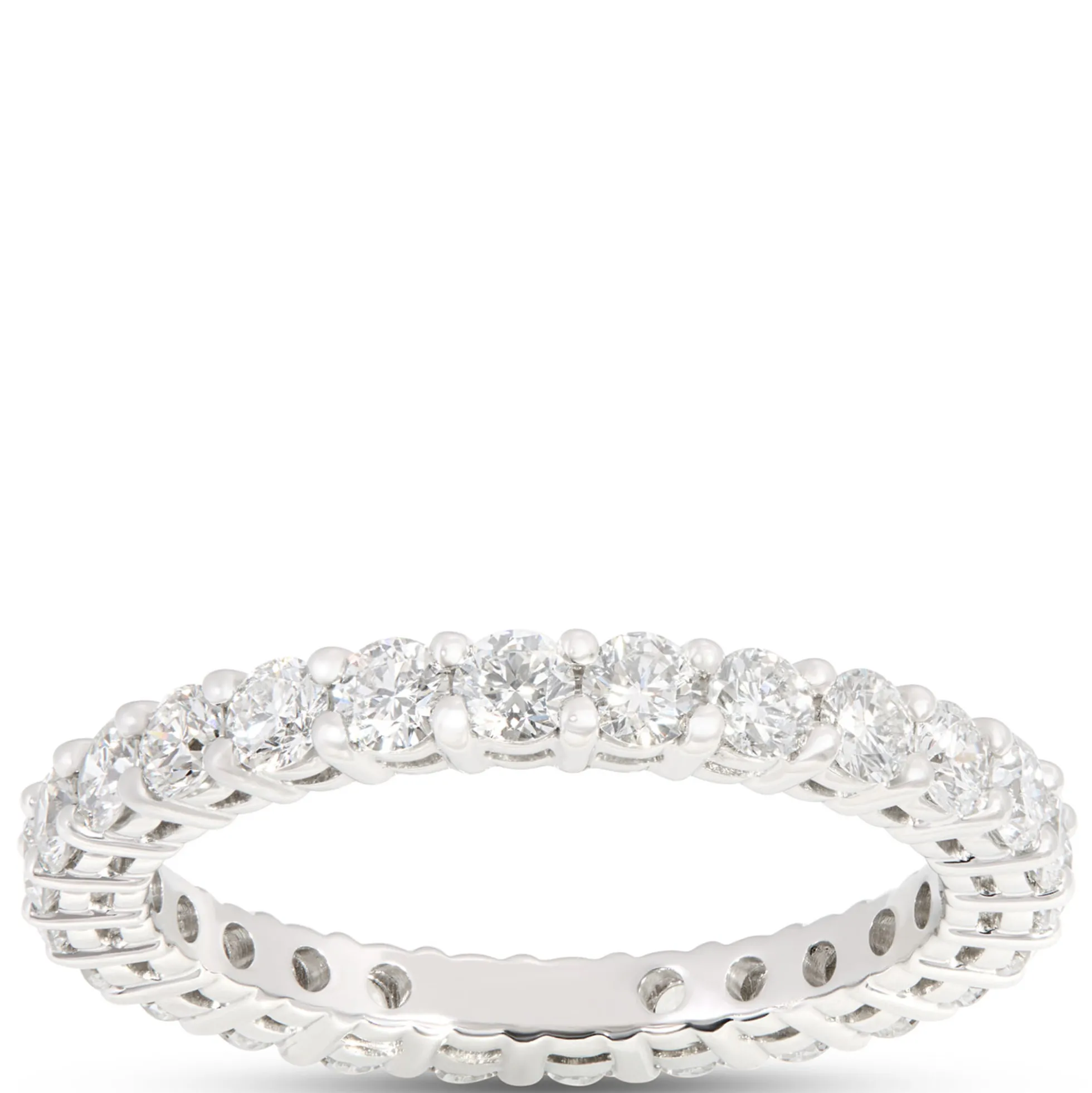 Classic Round Diamond Eternity Ring, 1 ½ Carat Total Weight, Platinum Size 6.5