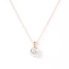 Classic Round Diamond Invisible Bezel Pendant, 1 Carat Total Weight, 14K Yellow Gold