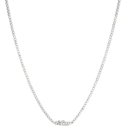 Classic Round Diamond Necklace, 2 Total Carat Weight, 14k White Gold