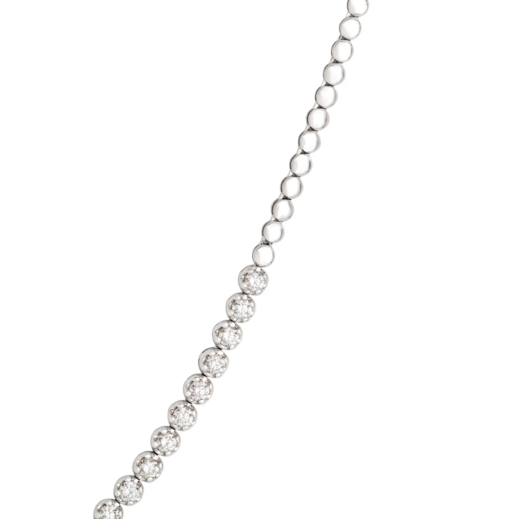 Classic Round Diamond Necklace, 3 Total Carat Weight, 14k White Gold