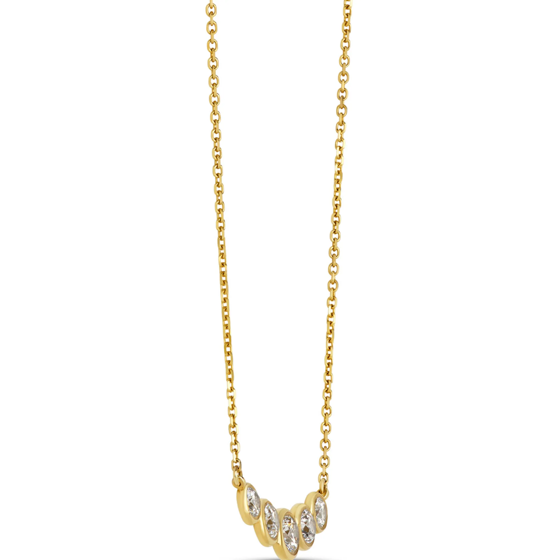 Classic Round Diamond Necklace, ⅔ Total Carat Weight, 14K Yellow Gold
