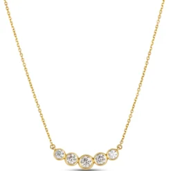 Classic Round Diamond Necklace, ⅔ Total Carat Weight, 14K Yellow Gold