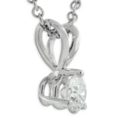 Classic Round Diamond Pendant, ⅕ Carat Total Weight, 14K White Gold
