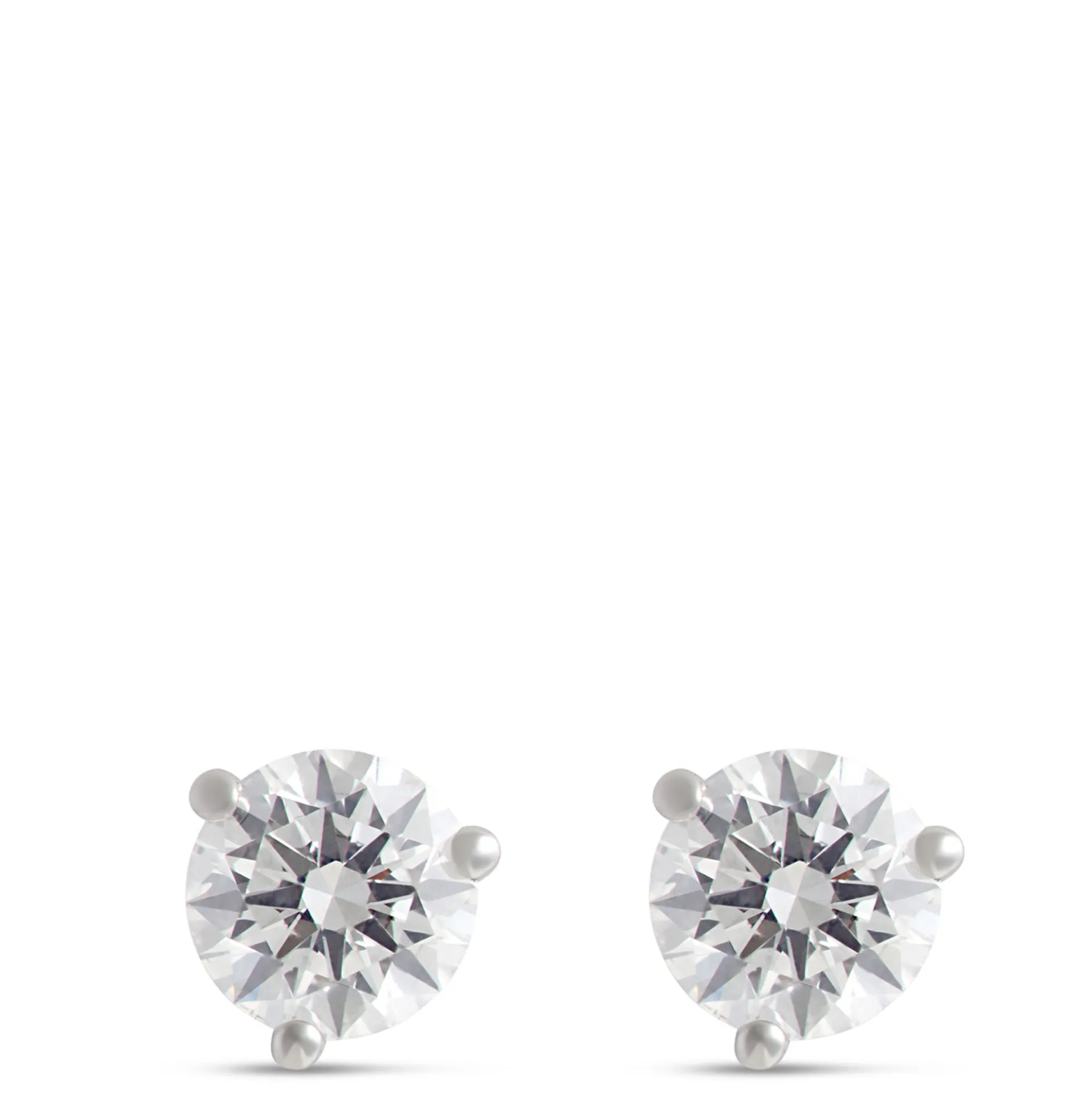 Classic Round Diamond Studs, 1 Carat Total Weight, in 14K White Gold