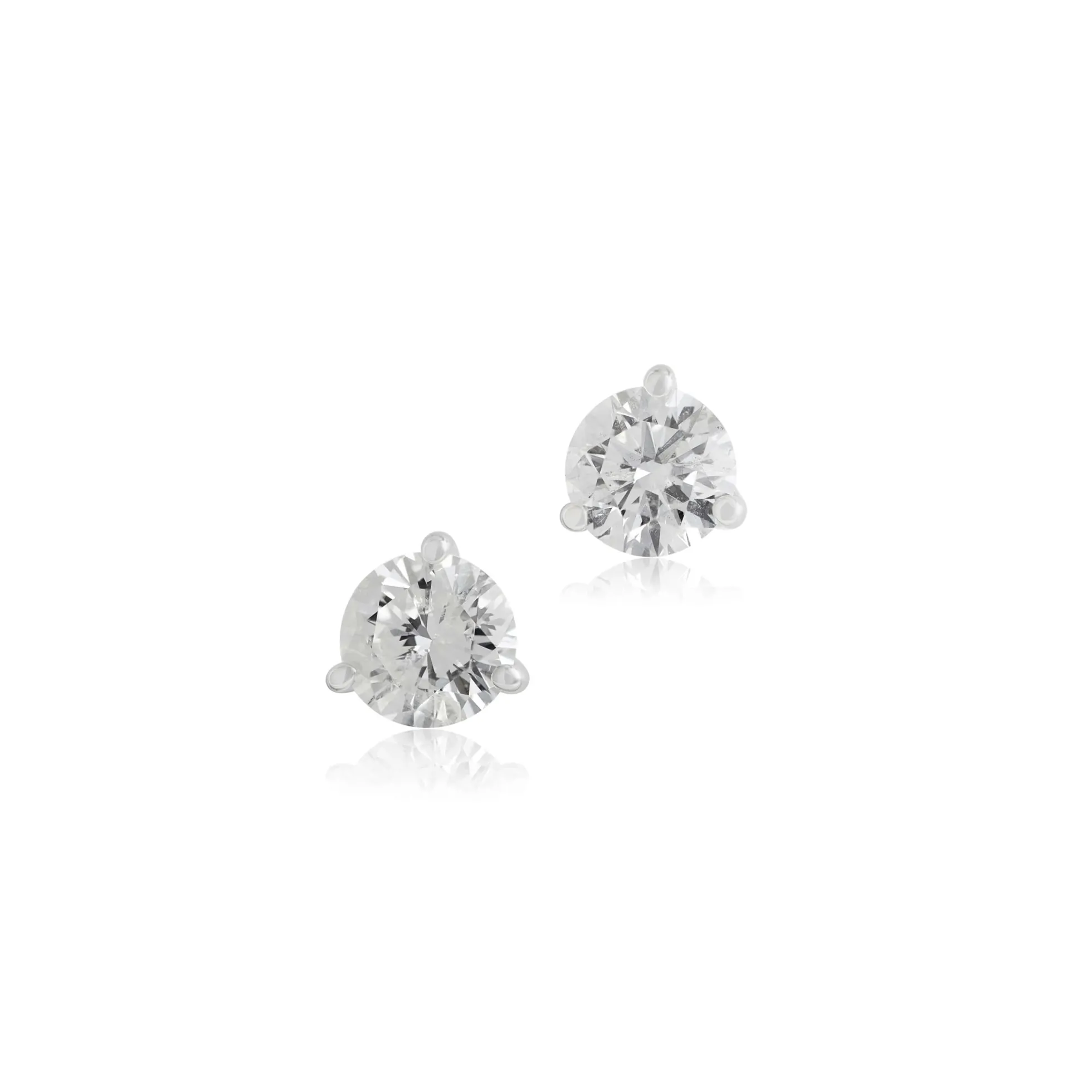 Classic Round Diamond Studs, ⅕ Carat Total Weight, in 14K White Gold
