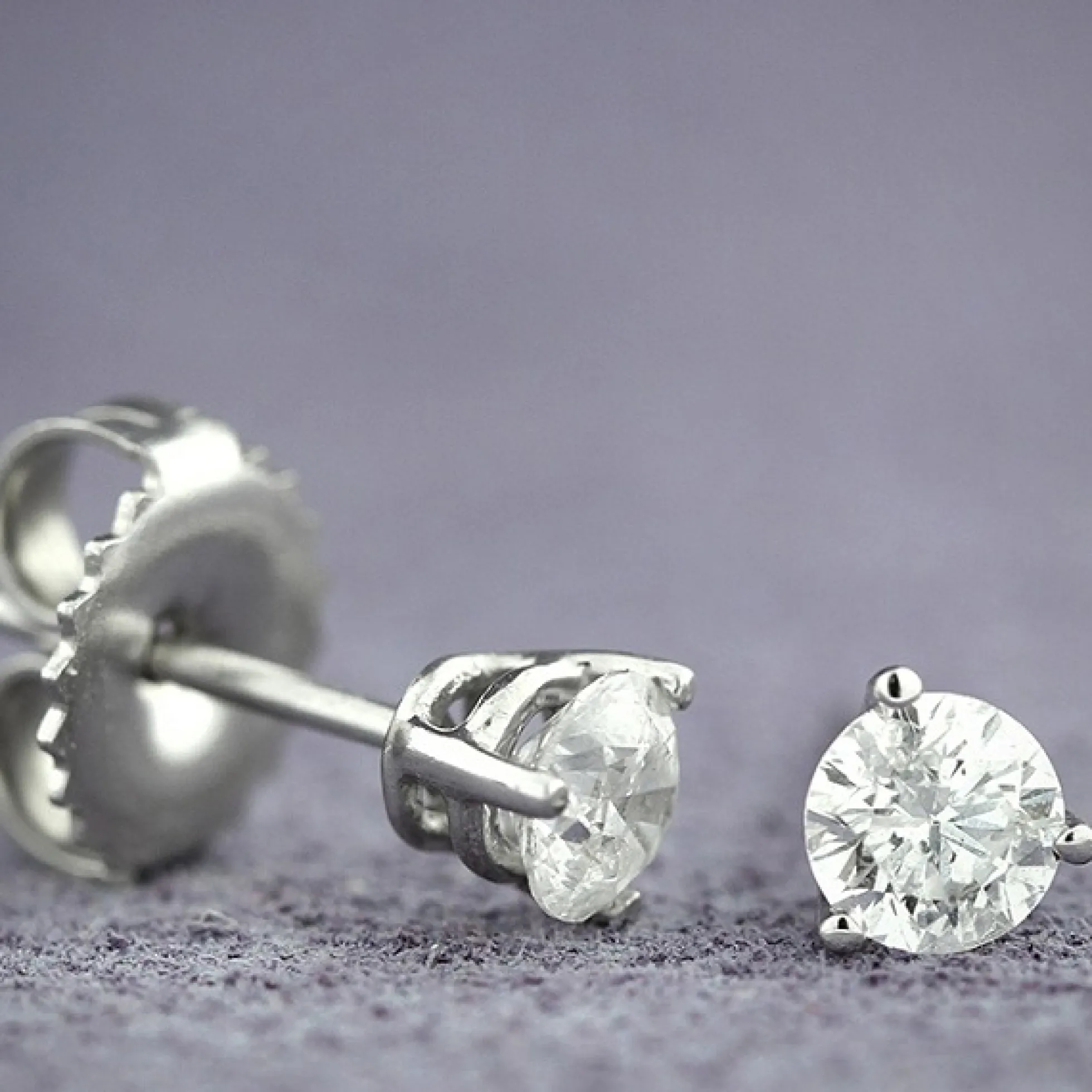 Classic Round Diamond Studs, 1/2 Carat Total Weight, in 14K White Gold