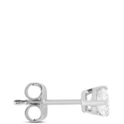 Classic Round Diamond Studs, 1/2 Carat Total Weight, in 14K White Gold