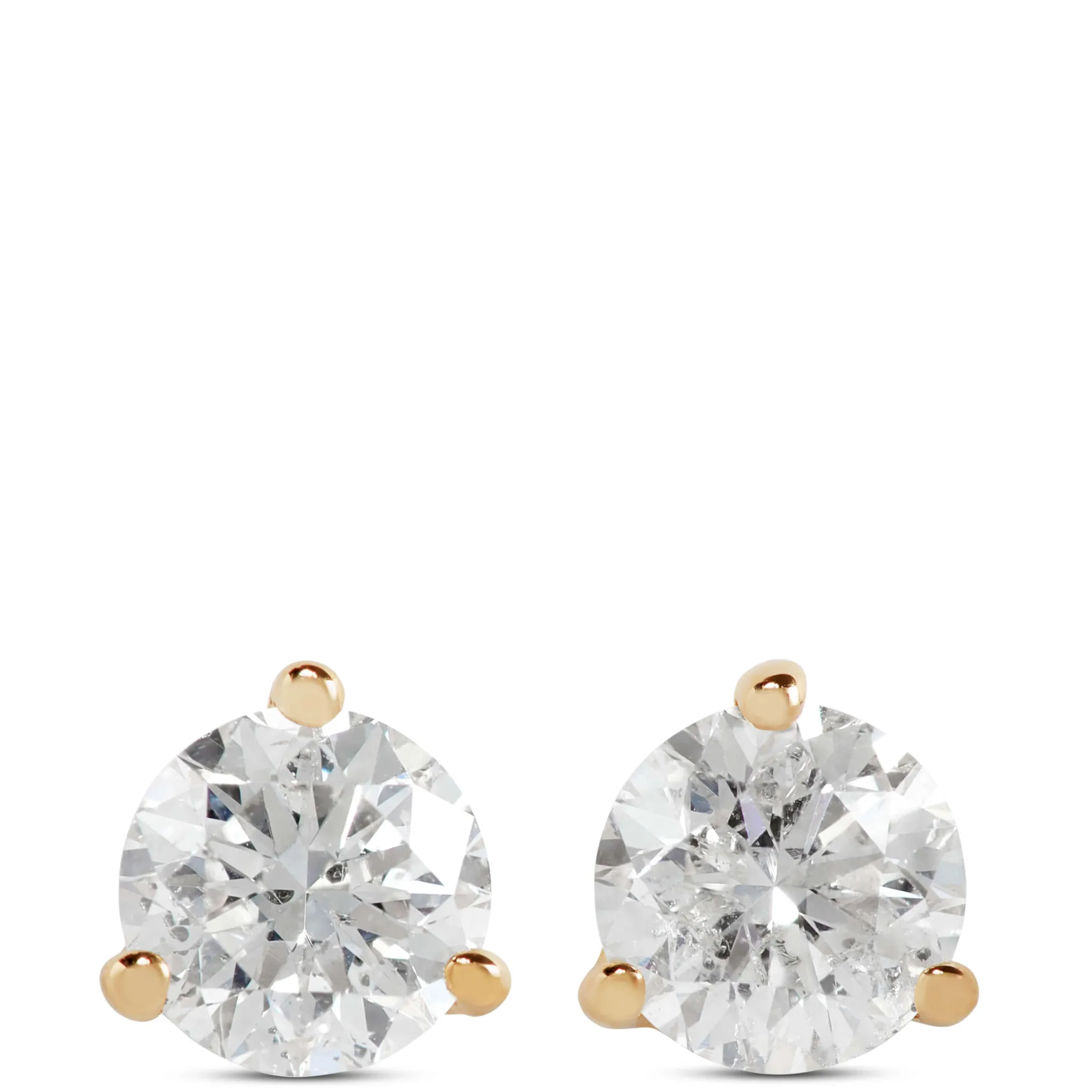 Classic Round Diamond Studs, 1/2 Carat Total Weight, in 14K White Gold