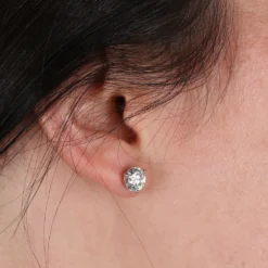 Classic Round Diamond Studs, 1 Carat Total Weight, in 14K White Gold