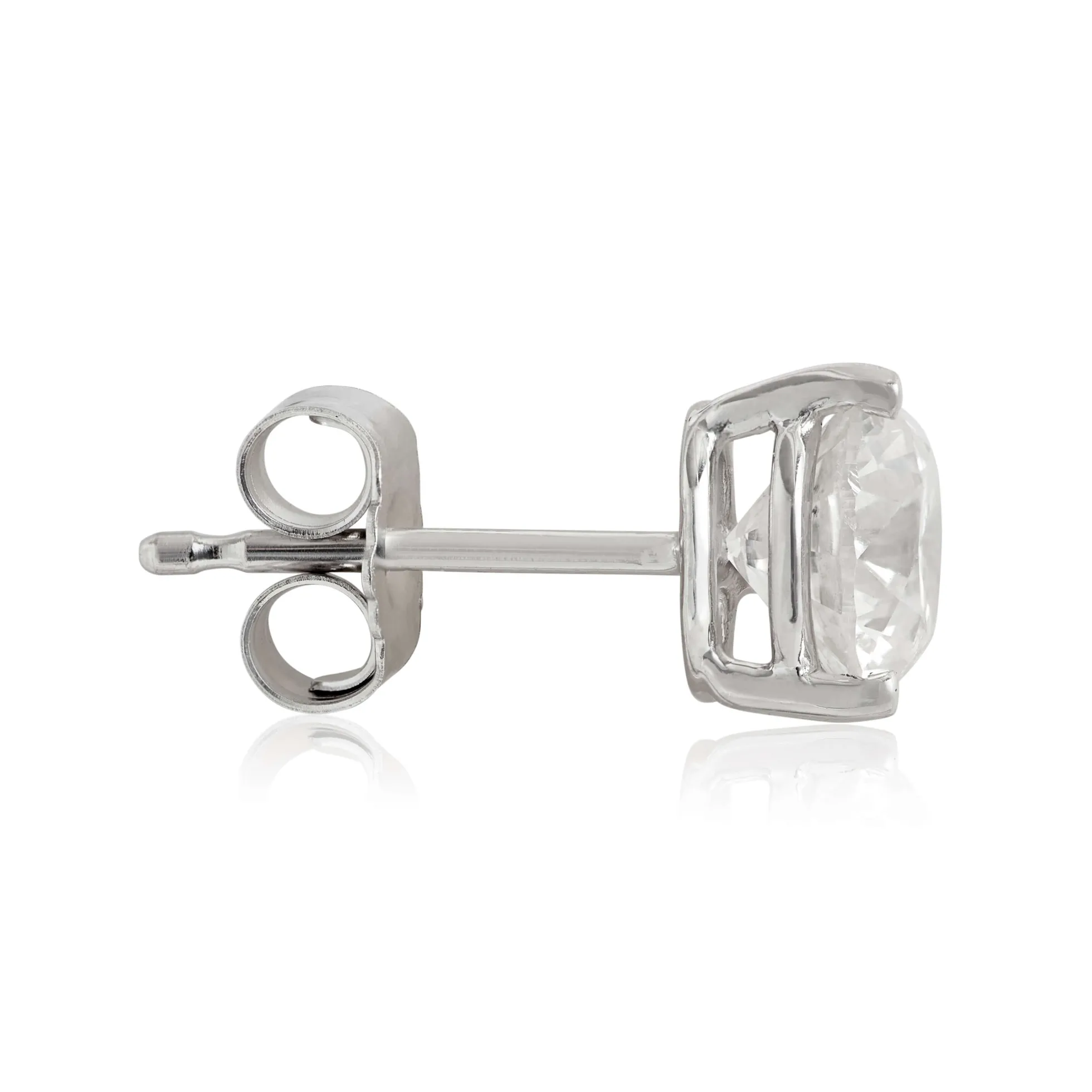 Classic Round Diamond Studs, 1.5 Carat Total Weight, in 14K White Gold