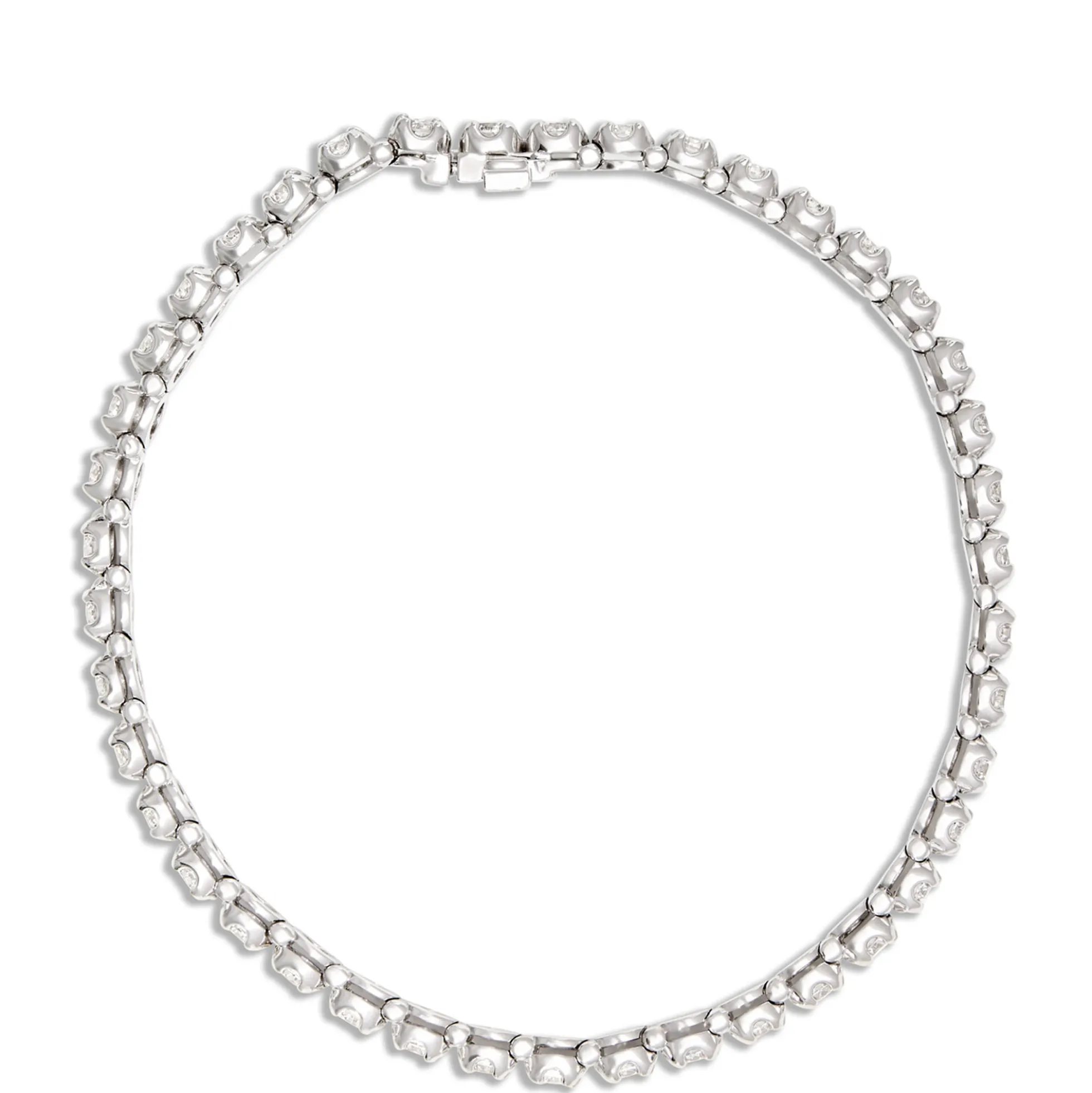 Classic Round Diamond Tennis Bracelet, 8 Carat Total Weight, 14K White Gold
