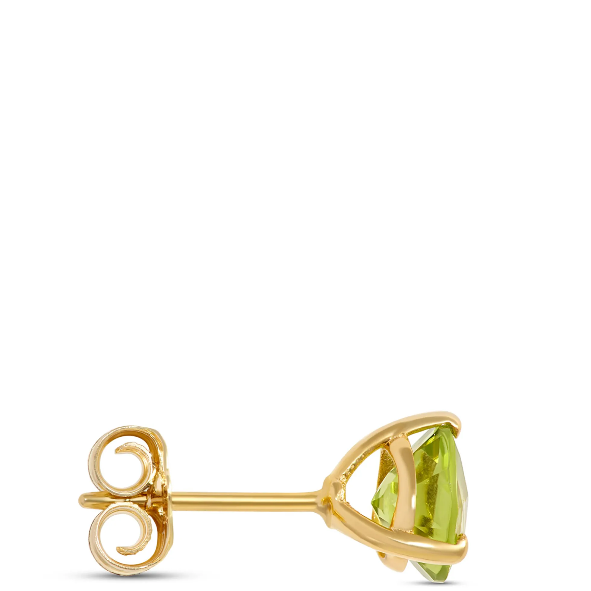 Classic Round Peridot Studs, 14K Yellow Gold