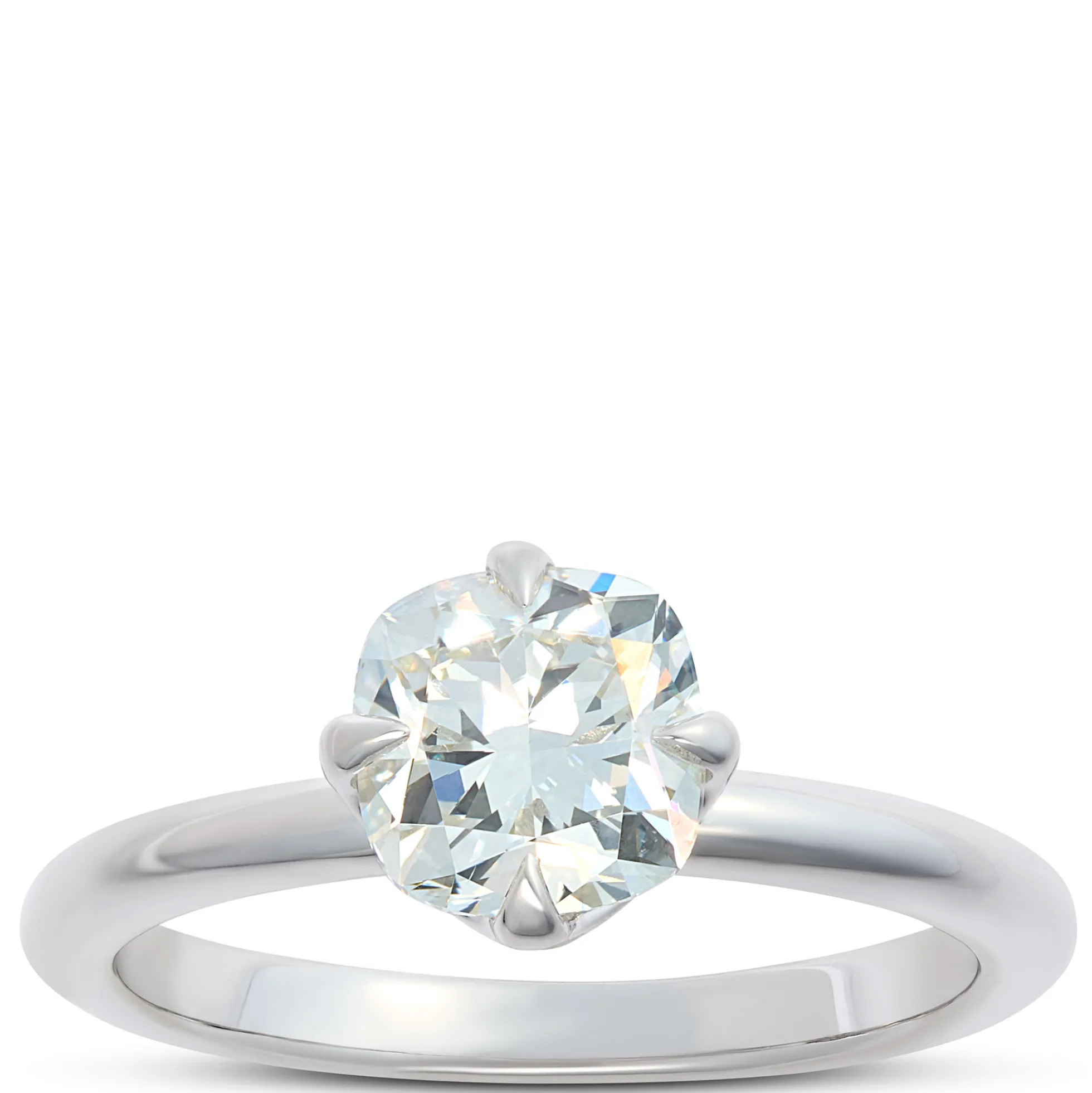 Classic Signature Diamond Engagement Ring, 1.5 Total Weight, 18K White Gold