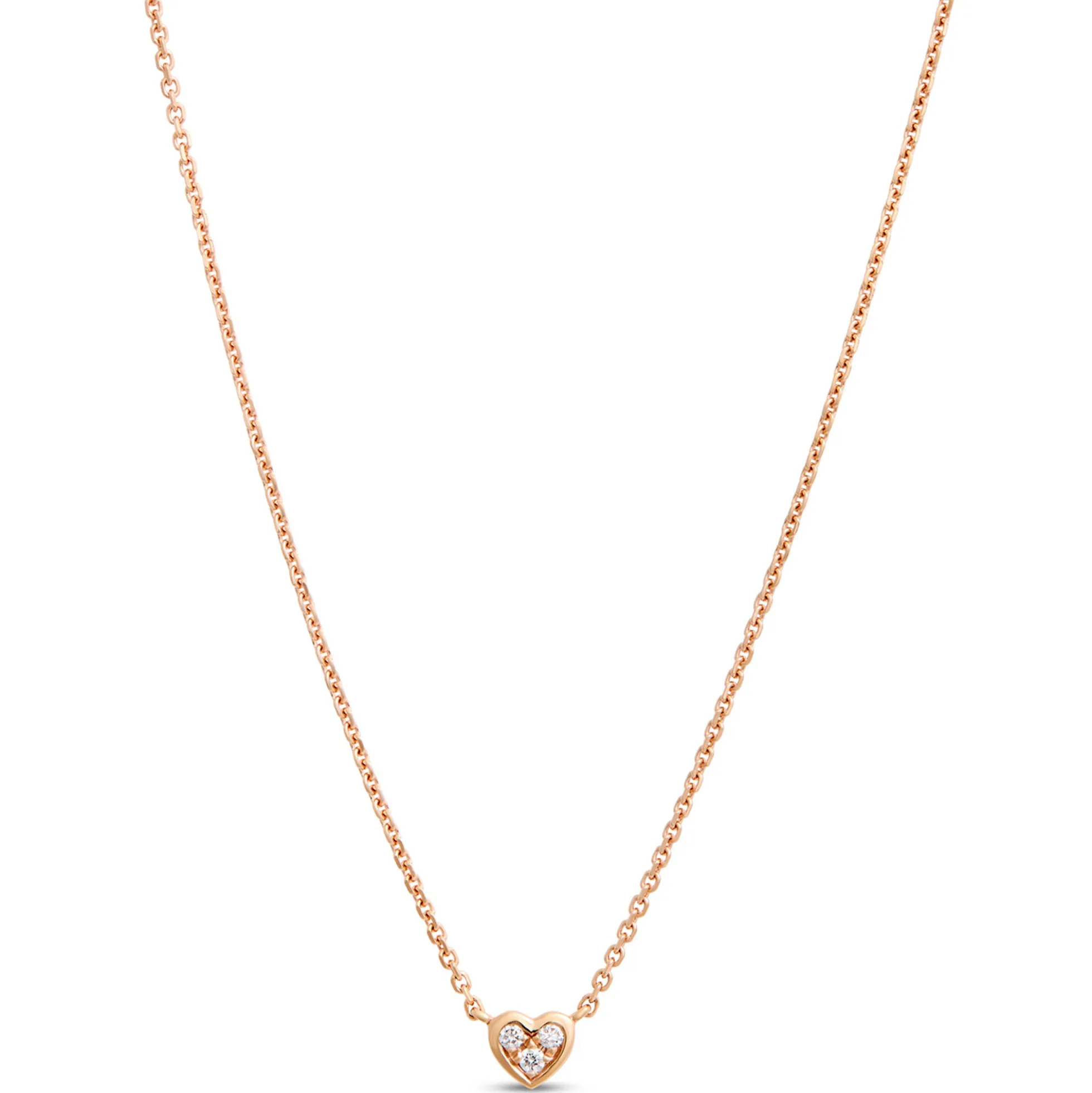 Classic Tiny Heart Pendant Necklace, 14K Rose Gold
