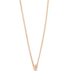 Classic Tiny Heart Pendant Necklace, 14K Rose Gold