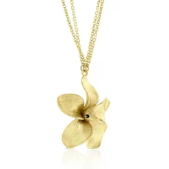 Classic Toscano Floral Pendant Necklace in 14K Yellow Gold