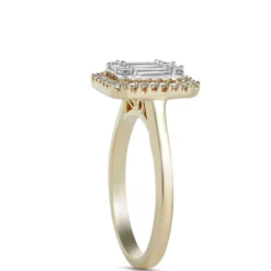 Cluster Diamond Bridal Ring, 14K Yellow Gold