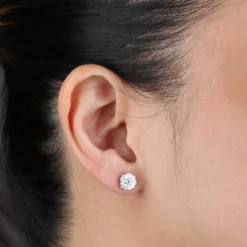 Cluster Diamond Earrings 14K, 3/4 ctw.