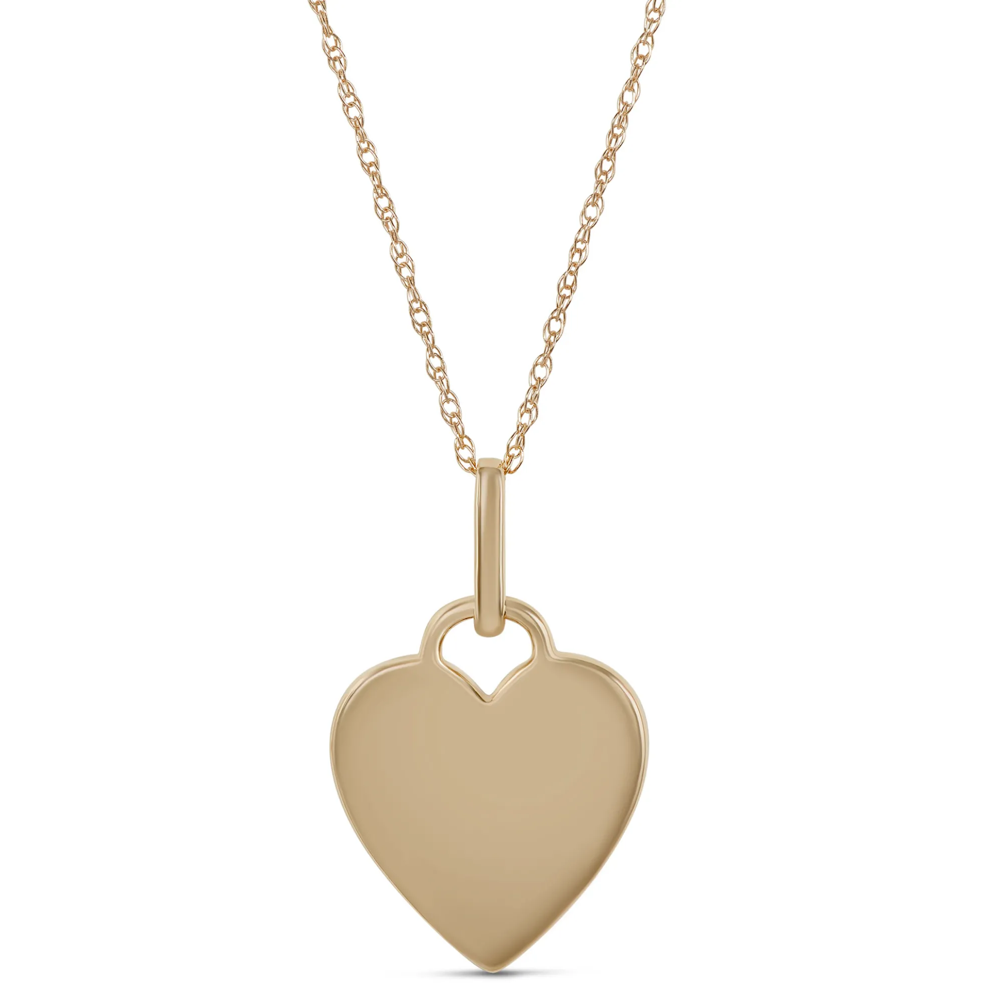 Cluster Diamond Heart Pendant, 14K Yellow Gold