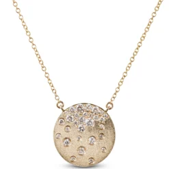 Confetti Cluster Diamond Gold Pendant, 14K Yellow Gold