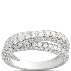 Crossover Diamond Ring in 14K White Gold