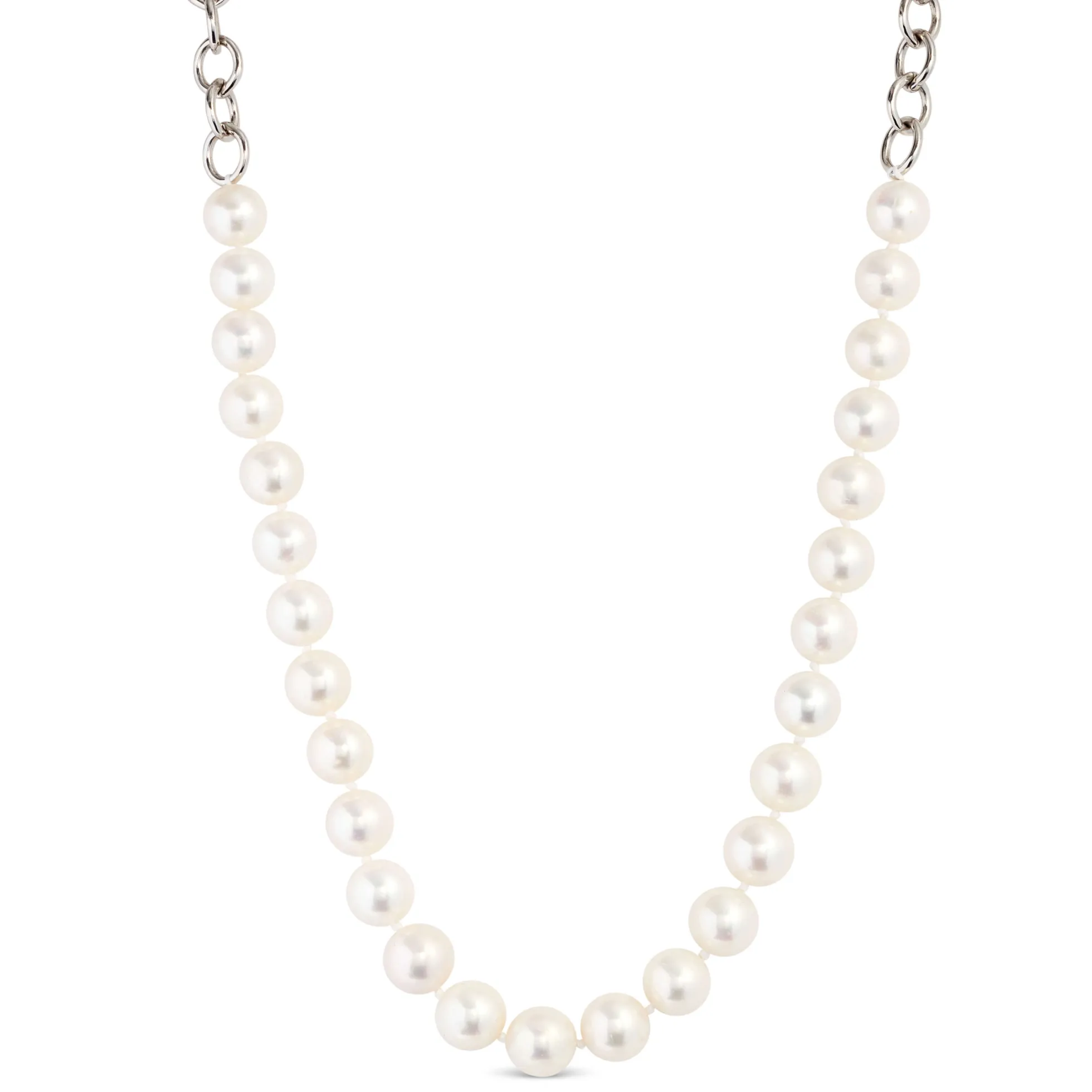 Cultured Freshwater Pearl Necklace in Sterling Silver