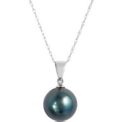 Cultured South Sea Tahitian Pearl Pendant, 14K White Gold